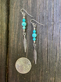 Turquoise with Feather Earrings