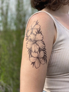 Tropical Floral Temporary Tattoo