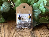 Silver Moon Moth Charm~Tiger's Eye & Sodalite Earrings