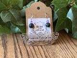 Silver Moon Moth Charm~Ruby Fuschite & Amethyst Earrings