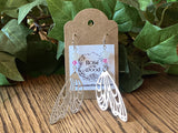 Silver Fairy Wing Charm~Moonstone Earrings