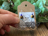 Silver Moon Moth Charm~Tiger's Eye & Sodalite Earrings