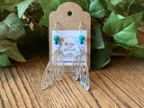 Silver Fairy Wing Charm~Amazonite Earrings