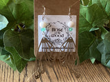 Silver Fairy Wing Charm~Howelite Earrings