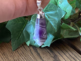 Chevron Amethyst Pendant Necklace