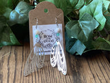 Silver Fairy Wing Charm~Howelite Earrings