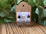 Silver Moon Moth Charm~Ruby Fuschite & Amethyst Earrings