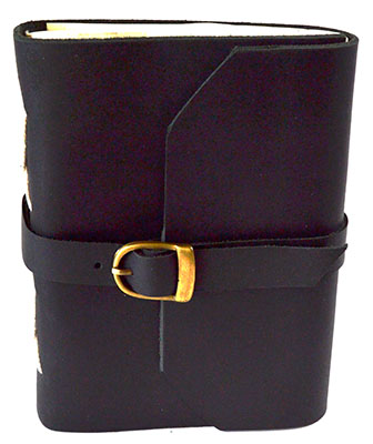 Black Soft Leather Journal with Buckle - Unlined