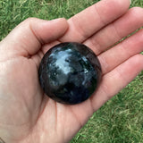 Indigo Gabbro palm stones, Mystical Merlinite