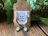 Gold Dimple Crescent~Amazonite Earrings