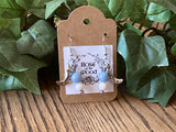 Silver Crescent Moon with Stars Charm~Angelite & Morganite Earrings