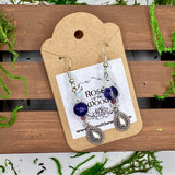 Silver Drop Charm~Lapis & Moonstone Earrings