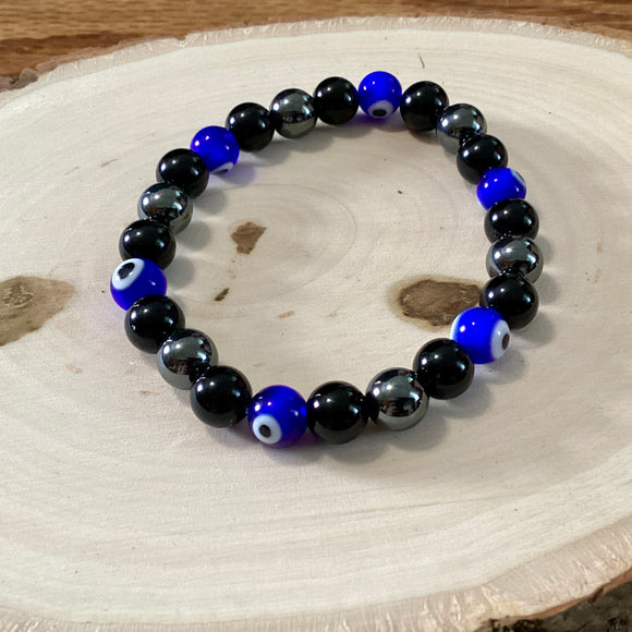 Evil Eye Protection 8mm Stone Bracelet