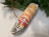 Wellness Wand - White Sage with Rose Petal and Quartz