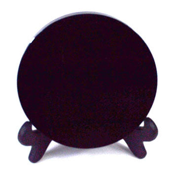 12cm Black Obsidian Scrying Mirror with Stand