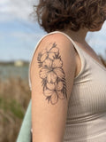 Tropical Floral Temporary Tattoo