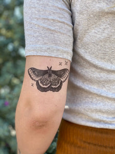 Night Moth Temporary Tattoo