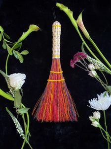 Hand Broom Red - Poppy and Black (small)