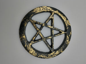 Black & Gold Pentagram Altar Table