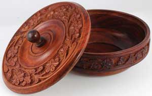 Wooden Ritual Bowl w/ Lid