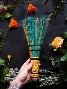 Hand Broom - Malachite and Poppy